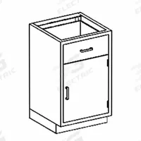 Base Cabinet: 35 1/4 in Overall Ht, 22 in Overall Dp, 24 1/8 in Overall Wd, Stainless Steel, 1 Doors (MPN AB24HS). Key specifications — Product Type: Base Cabinet; Brand: BLICKMAN; Material: Stainless Steel; Standing Style: Wall Mounted; Cabinet Type: Base Cabinets.