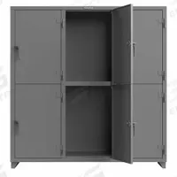 STRONG HOLD Locker: 72 in x 24 in x 75 in, Solid, 2 Tiers, 3 Units Wide, Padlock Hasp, Assembled (MPN 66-6D-24-2T-L). Key specifications — Brand: STRONG HOLD; Locker Color: RAL 7037 "Dusty Gray"; Door Type: Solid; Locker Material: Steel; Assembled: Assembled; Number Plate Included: No.