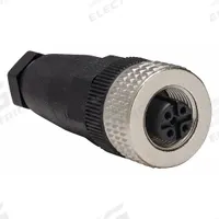 TELEMECANIQUE Internal Thread Connector: 5 Socket, M12 Female Thread, IP67, Screw Terminals, Plastic (MPN XZCC12FDM50B). Key specifications — Connector Body Type: Socket; Brand: TELEMECANIQUE SENSORS; Voltage Rating: 30V AC; Thread Size: M12; Mounting Style: Female Thread; IP Rating: IP67; Housing Material: Plastic; Connector Orientation: Straight.