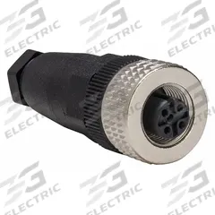 TELEMECANIQUE Internal Thread Connector: 5 Socket, M12 Female Thread, IP67, Screw Terminals, Plastic (MPN XZCC12FDM50B). Key specifications — Connector Body Type: Socket; Brand: TELEMECANIQUE SENSORS; Voltage Rating: 30V AC; Thread Size: M12; Mounting Style: Female Thread; IP Rating: IP67; Housing Material: Plastic; Connector Orientation: Straight.