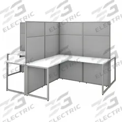 BUSH BUSINESS FURNITURE Modular Cubicle Workstation: 66 in Overall Ht, 119 in Overall Wd, White (MPN EODH760WH-03K). Key specifications — Brand: BUSH BUSINESS FURNITURE; Office Cubicle Color: White.