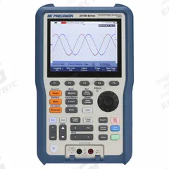 B&K PRECISION Handheld Oscilloscope: Portable Handheld Digital Oscilloscopes, Non-Isolated, Auto (MPN 2512B). Key specifications — Power Source: AC Adapter; IP Rating: IP51; Manufacturer Part Number: 2512B; AC Magnitude Calculation: True RMS; Basic AC Current Accuracy: ±(1% +15 Digits); Basic AC Voltage Accuracy: +/-(1% +15 Digits); Basic DC Current Accuracy: ±(1% +15 Digits); Basic DC Voltage Accuracy: ±(1% +15 Digits).