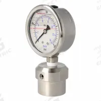 PIC GAUGES Vacuum Gauge with Diaphragm Seal: 0 psi to 200 psi, 301L/0JJJ, 2 1/2 in Dial, Glycerin (MPN 301L254G/0JJJ100). Key specifications — Brand: PIC GAUGES; Gauge Case Liquid: Glycerin; Seal Fill Liquid: Glycerin; Seal Lower Housing Material: 316 Stainless Steel; Accuracy: ±2-1-2%; Gauge Wetted Parts: Stainless Steel.
