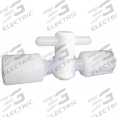 PARKER Stopcock: For Corrosive Chemicals Media, 2-Way, 1/4 in Pipe Size, PFA, Flare x Flare, Flare (MPN MV-14-007). Key specifications — Handle Type: Tee; Brand: PARKER; Seal Material: PTFE; Valve Flow Pattern: 2-Way; Body Material: PFA; Connection Type: Flare x Flare.