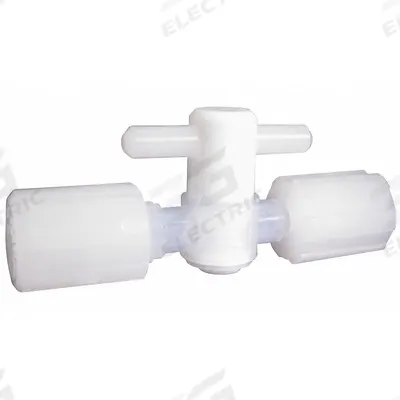 Parker Stopcock: For Corrosive Chemicals Media, 2-Way, 1/4 in Pipe Size, PFA, Flare x Flare - High-Purity Plug Valves