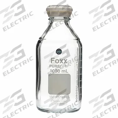 APPROVED VENDOR Narrow Mouth Round Glass Bottles - Safety Coated: 1 L, GL45, Colorless - Safety Coated Wide Mouth Round Glass Lab Bottles