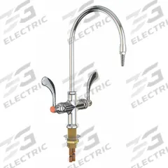 INSTOCK Laboratory Faucet: Faucet, Single-Post, For Cold Water/Hot Water Media, 2 Handles, 1 Outlets (MPN GRL412-8-BH). Key specifications — Brand: INSTOCK; Color/Finish: Chrome; Inlet Connection Type: IPS; Index Text: CW; Product Type: Faucet; Index Color: Red; Flow Pattern: Inline.
