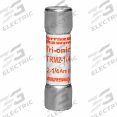MERSEN Fuse: TRM Series, Midget, Time-Delay, 2.25 A, 250 V AC, 13/32 in x 1 1/2 in, Non-Indicating (MPN TRM2-1/4). Key specifications — Series: TRM; Brand: MERSEN.