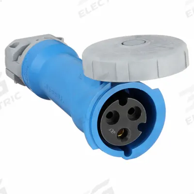 HUBBELL Pin and Sleeve Connector: Blue, 250V AC, Single Phase, 30 A, 2 Pole, 3 Wire - Washdown-Rated Connectors