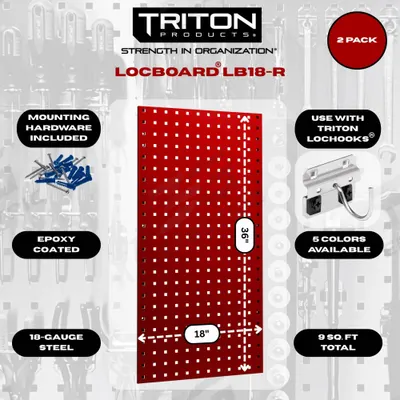 TRITON PRODUCTS Stationary Pegboard Panels: Square, 3/8 in Peg Hole Size - Round-Hole Pegboard Panels