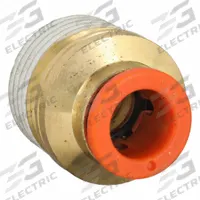 SMC Push-Fit Adapter Fitting: 5/16 in OD x 3/8 in Pipe Size, Push-to-Connect x MNPT, Brass, White (MPN KQ2S09-36AS). Key specifications — Brand: SMC; Thread Size A: 3/8".