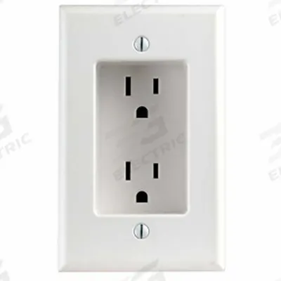 LEVITON Receptacle: Duplex, 5-15, White, 125V AC, 15 A, 2 Pole / 3 Wire (MPN 689-W) - General Purpose Receptacles