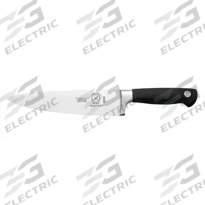 MERCER CUTLERY Chef Knife: Taper Ground Edge, 8 in Overall Lg, Steel Blade, Santoprene Handle - Chef's Knives