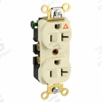 HUBBELL Receptacle: Duplex, 5-20, Ivory, 125V AC, 20 A, 2 Pole / 3 Wire (MPN IG5362I)