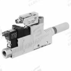 AVENTICS Vacuum Ejector: 5 mm Metric, 5 mm Metric, 6 bar Max Supply Pressure, 2 PNP Outputs, 1 NC (MPN R412010176). Key specifications — attr950091: Silencer; attr123938: R412010176; attr123959: 1 NC; attr123962: 2 PNP Outputs.