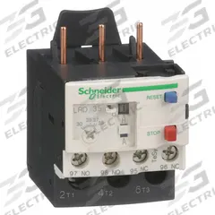 SCHNEIDER Overload Relay: Thermal Protection, 3 Poles, 1NO/1NC, Phase Loss Sensitivity, 30 A – 38 A (MPN LRD35). Key specifications — Brand: SCHNEIDER; Auxiliary Contact Form: 1NO/1NC; Compatible Contactor Series: TeSys Deca; Terminal Connection Type: Screw Clamp Terminals; Maximum Voltage Rating: 690V AC; Phase Loss Sensitivity: Yes; Thermal Units Required: None (Relay Includes Integrated Bimetallic Elements); Compatible Contactors: TeSys Deca (32 to 38 Amp Models).