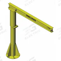 HARRINGTON Jib Crane: Base Plate Mounted, 1,100 lb Load Capacity, 12 ft Max Lifting Ht (MPN 350-1100-12-12). Key specifications — Beam Type: Open Beam; Base Mount Type: Base-Plate Mounted; Body Material: Steel; Brand: HARRINGTON; Included Components: Hardware; Power Source: Manual; Mount Type: Base Plate Mounted; Lifting Capacity: Up to 2,000 lbs.