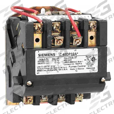 Siemens Magnetic Contactor: Non-Reversing, 3 Poles, NEMA Size 1-3/4 - Non-Reversing NEMA Contactors