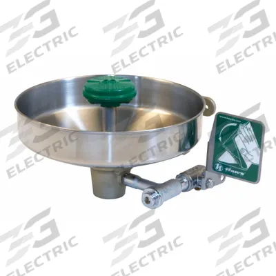 HAWS Plumbed Eyewash: Std, Wall Mnt, Eyes and Face Coverage, Uncovered - Wall-Mount Eyewash Stations