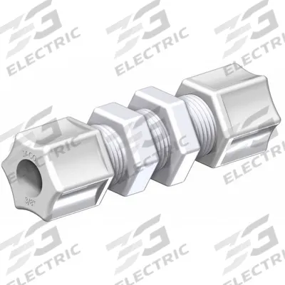 JACO Bulkhead Compression Union: 5/16 in OD x 5/16 in OD Size, Compression x Compression - General Purpose Nylon Compression Fittings