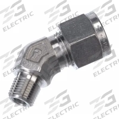 PARKER Compression Fitting Elbow: 3/8 in OD x 1/8 in Pipe Fitting Size - Double-Ferrule Stainless Steel Fittings
