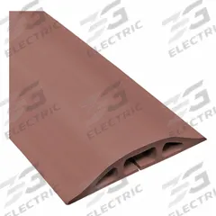 Cable protector: 1 Channels, 3 1/4 in Overall Wd, 3/4 in Overall Ht, 5 ft Lg, Rubber, Brown (MPN D-2-5-BN). Key specifications — Color: Brown; Brand: ELECTRIDUCT.