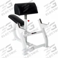 PROMAXIMA Preacher Curl: Steel, Powder Coated, Gray, Black, Vinyl, 40 in Overall Lg, 1 Stations (MPN PLR-450)