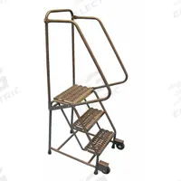 BALLYMORE Rolling Ladder: 3.2 ft Platform Ht, Unassembled, No Locking Mechanism, Steel (MPN H326TRX-AW). Key specifications — Color: Gray; Brand: BALLYMORE; Handrail Configuration: Double Handrails; Rear Chain: None.