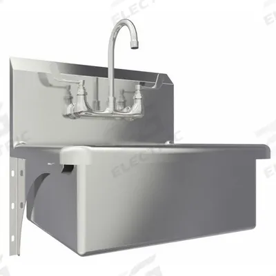 SANI-LAV Hand Sink: 1 Stations, 9 in Bowl Dp, 20 in Bowl Lg, 17 in Bowl Wd, Faucet Included - One-Station Wall-Mounted Hand Sinks with Faucets