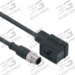 IFM Patch cable: M12 Male Straight x DIN Form B, 5 m Cable Lg, PUR, Black, 5 Pins, IP67 (MPN E11425). Key specifications — Wire Size: 5.00 mm; Brand: IFM; Cable Jacket Color: Black; IP Rating: IP67.