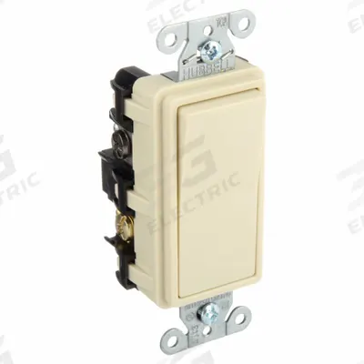 BRYANT Wall Switch: Rocker Switch, 4-Way, Maintained, Ivory, 120/277V AC - Rocker Wall Switches