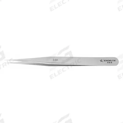 EXCELTA Tweezers: Stainless Steel, Point, Straight Tip - High-Precision Tweezers