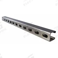 Strut Channel - Slotted: 304 Stainless Steel, 14 ga Gauge, 7/8 in Overall Ht, 10 ft Overall Lg (MPN S45810ST78). Key specifications — Material: 304 Stainless Steel; Color: Silver; Finish: Polished; Hole Size: 9/16 in x 1-1/8 in; Hole Spacing: 2 in Center to Center; Slot Type: Slotted; Brand: CALBRITE.