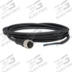 Cordset: M12 Female Straight X Bare Wire, 4 Pins, Black, PUR, 5 m Cable Lg, 3 A Max Current (A) (MPN XZCP1141L5). Key specifications — Cable Jacket Color: Black; End 1 Gender: Female; End 1 Mounting Orientation: Straight; End 2 Connection Type: Bare Wire; IP Rating: IP65; Brand: TELEMECANIQUE SENSORS; Wire Size: 22 AWG; Cable Jacket Material: PUR.