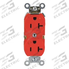 LEVITON Receptacle: Duplex, 5-20, Red, 125V AC, 20 A, 2 Pole / 3 Wire (MPN 5362-IGR)