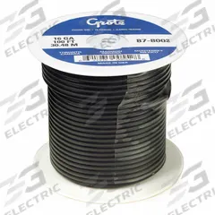 GROTE Automotive Wire: GXL, 100 ft, 1 Conductor, 18 AWG, Black, 60 V Volt (MPN 87-9202). Key specifications — Brand: GROTE.