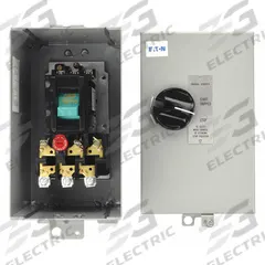 EATON Manual Motor Starter: Non-Reversing, 3 Poles, 45 A, NEMA Size M-1, Thermal Protection (MPN B100J1C). Key specifications — Maximum Voltage Rating: 600V AC; Brand: EATON; Thermal Units Required: 3 (Not Included).