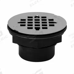 APPROVED VENDOR Shower Drain: Plastic, 2 in Overall Dia, 2 1/2 in Overall Ht, 2 in Fits Drain Size (MPN 133-107). Key specifications — Color: Silver; Includes: Snap-In Strainer; Connection Type: Solvent Weld; Material: Plastic; Grate Material: Stainless Steel.