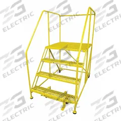COTTERMAN Work Platform: 3.3 ft Platform Ht - Max, 36 in x 36 in, Steel, 800 lb Load Capacity (MPN 4WP3636RA3B4B8AC2P6). Key specifications — Folding: Not Foldable; Mobility: Rolling; Components Included: Rubber Foot Pads; Use Location: Indoor; Brand: COTTERMAN; Color: Yellow; Height Adjustability: Fixed Height; Includes Handrails: Handrails Included.