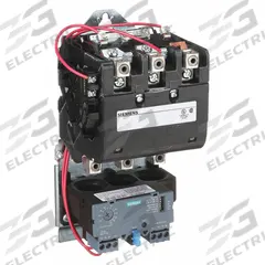 SIEMENS NEMA Magnetic Motor Starter: Non-Reversing, 3 Poles, NEMA Size 3, 90 A, 120V AC Coil (MPN 14HUG32AF). Key specifications — Brand: SIEMENS; Auxiliary Contact Form: 1NO; Coil Voltage: 110/120V AC; Phase: Three; Terminal Connection Type: Screw Terminals; Auxiliary Contacts Included: 1NO; Signaling Features: Pilot Light; Thermal Units Required: None (Not Applicable to Electronic Overloads).