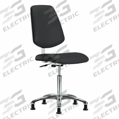 APPROVED VENDOR Cleanroom Task Chair: Vinyl, Armless, Ht Range 21 1/2 in to 29 in, 18 1/2 in Seat Wd - Vinyl Cleanroom Chairs