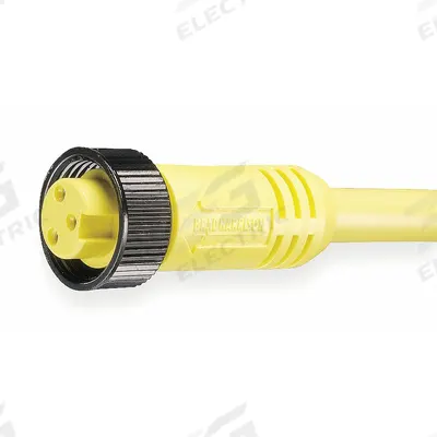 BRAD HARRISON Cordset: M12 Female Right Angle X Bare Wire, 4 Pins, Yellow, PVC, 2 m Cable Lg - Single-Ended Cordsets with PVC Jacket for Flexing Applications