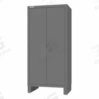 DURHAM MFG Bin Cabinet: 36 in x 24 in 78 in, 0 Shelves, 120 Bins, Yellow, Recessed/Solid, Gray, Bins (MPN HDC36-126B-95). Key specifications — Bin Color: Yellow; Bin HxWxD: (24) 8 in x 15 in x 7 in; Assembled: Assembled; Cabinet Style: Bin Cabinet; Brand: DURHAM MFG; Cabinet Color: Gray; Cabinet Finish: Powder Coated; Cabinet Material: Steel.