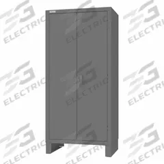 DURHAM MFG Bin Cabinet: 36 in x 24 in 78 in, 0 Shelves, 120 Bins, Yellow, Recessed/Solid, Gray, Bins (MPN HDC36-126B-95). Key specifications — Bin Color: Yellow; Bin HxWxD: (24) 8 in x 15 in x 7 in; Assembled: Assembled; Cabinet Style: Bin Cabinet; Brand: DURHAM MFG; Cabinet Color: Gray; Cabinet Finish: Powder Coated; Cabinet Material: Steel.