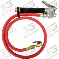 HALTEC Tire Inflator Gauge: Single-Tire Inflator Gauges, In-Line, 2 psi Pressure Increments, OSHA (MPN I-405-3M). Key specifications — Material: Aluminum; Thread Size: 1/4 in; Brand: HALTEC.