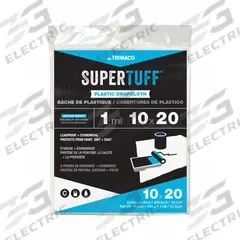 TRIMACO Drop Cloth: Light Duty, Polyethylene, 1 mil Thick, 10 ft Wd, 20 ft Lg, Clear (MPN 03306). Key specifications — Color: Clear; Features: Leak-Proof; Material: Polyethylene; Brand: TRIMACO.