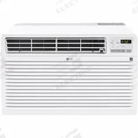 LG Through-the-Wall Air Conditioner: 400 sq ft – 550 sq ft, 208/230V AC, 11,200 BtuH, 6-20P, Fixed (MPN LT1233HNR). Key specifications — Brand: LG; Voltage: 208/230V AC; CEER Rating: 10.2; NEMA Plug Configuration: 6-20P; Special Features_Broad: Remote Control.