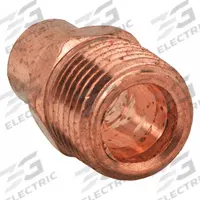 STREAMLINE Sweat Fitting Adapter: 1/2 in CTS x 1/2 in Pipe, FTG x MNPT, No Center Stop, Wrot Copper (MPN W 01431)