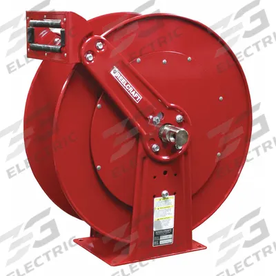 REELCRAFT Spring Return Hose Reel: 50 ft (3/4 in I.D.), 500 psi Max Op Pressure, Nickel Plated Steel - Dual-Arm Air or Water Spring-Return Hose Reels