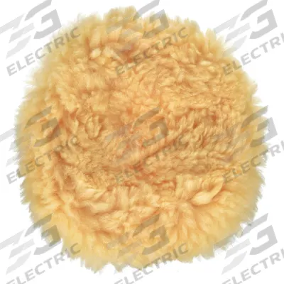 CARRAND Polishing Bonnet: Bonnet, Elastic Band, Wool, 6 in Outside Dia, Beige - Vehicle Polishing Bonnets